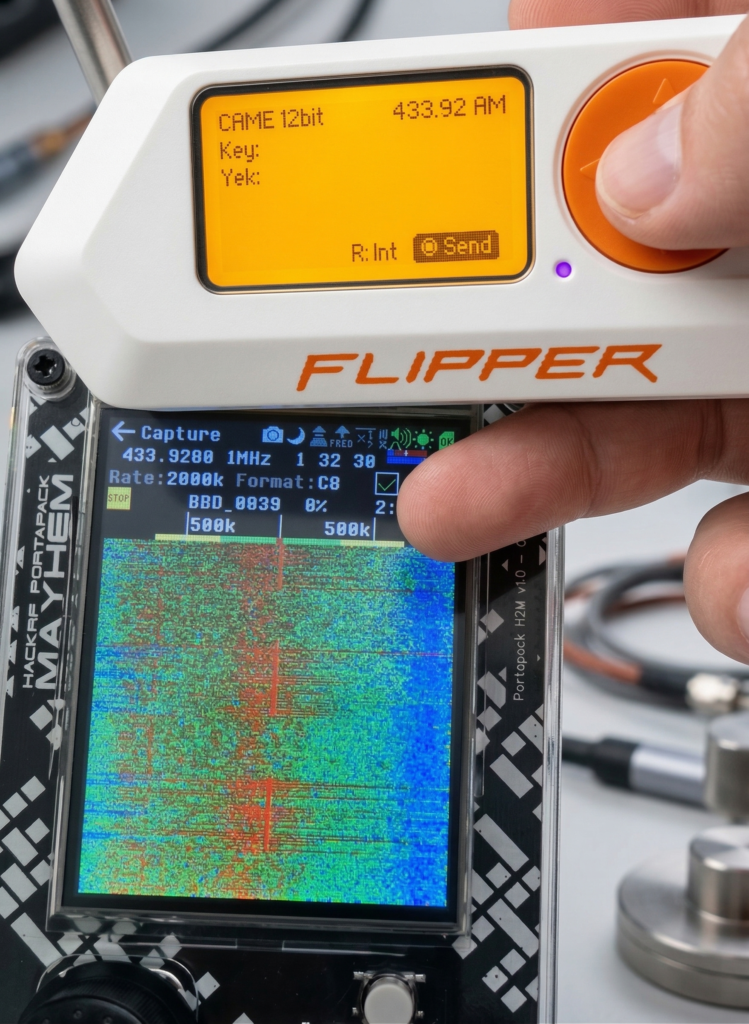 Flipper Zero ve HackRF PortaPack M2 ile 433.92 MHz OOK Sinyal Analizi